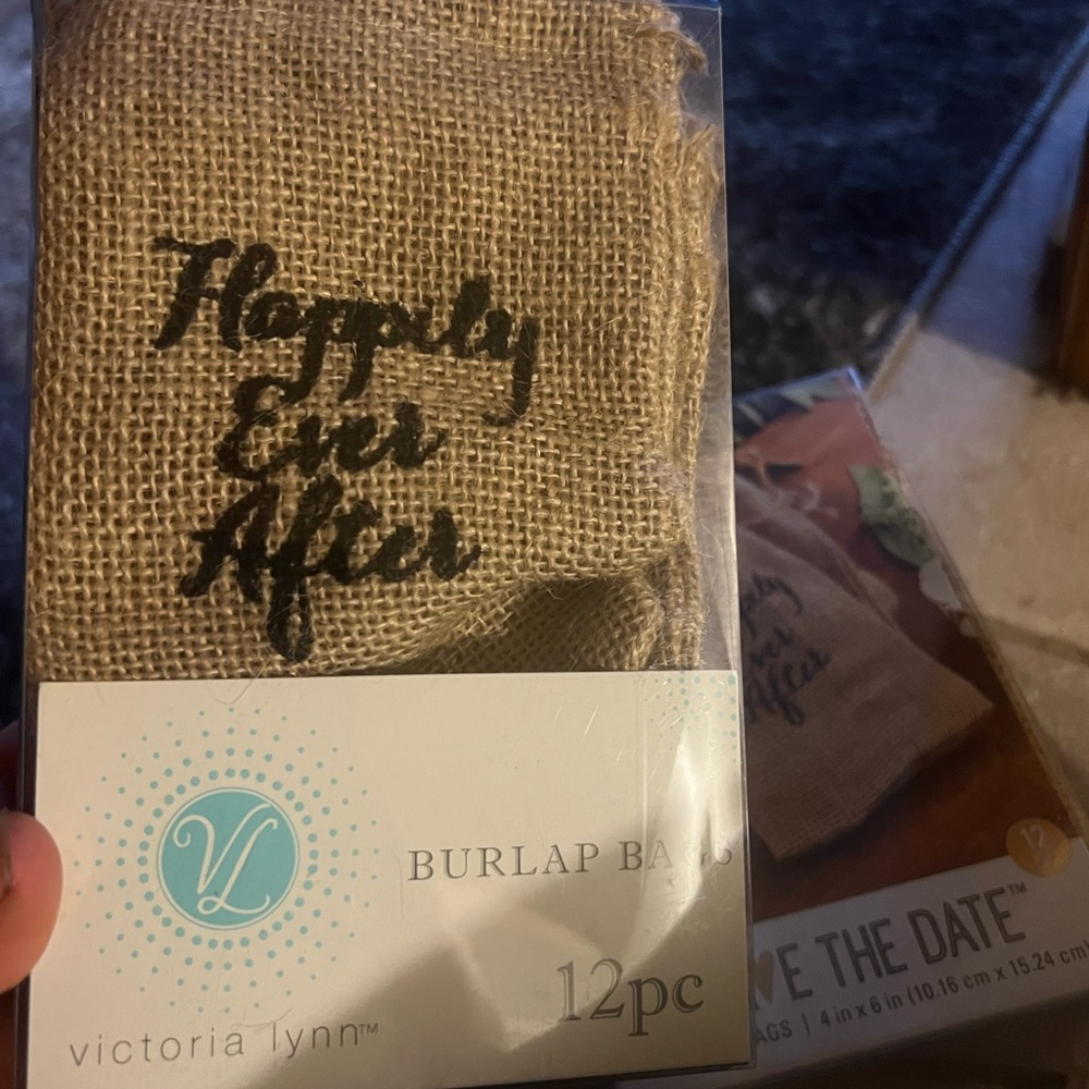 Happily Ever After Burlap Wedding Favor Bags